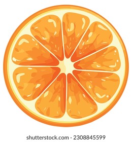 diseño de rodaja naranja orgánica sobre blanco