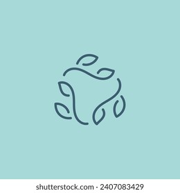 Organic Ornament Rotate Leaves Logo Design Vector