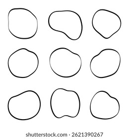 Organic Outline Shapeset｜Minimalistic hand-drawn abstract shapes