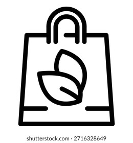 Icono de paquete orgánico. Icono orgánico del Vector del paquete del contorno para el Diseño web aislado en el fondo blanco