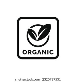 Organic packaging mark icon symbol vector