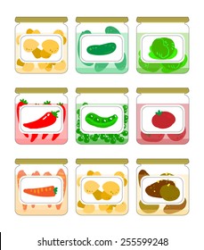 Organic pantry in jars isolated on white