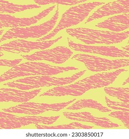 Organic pastel pattern. Abstract seamless leaf background. Hand drawn modern art. Vintage organic nature doodle graphic. Naive botanical simple graphic. Retro mute