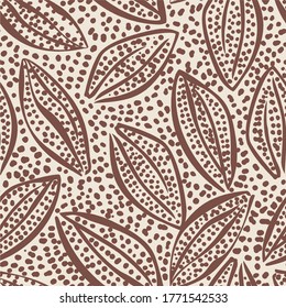 organic pattern design with cocoa beans in black and white, background for decoration and fashion