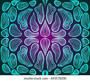 Organic pattern with neon nature structure. Good natural complex structure pattern for your design.
