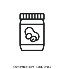 Organic peanut paste line icon. Outline pictogram for web page.