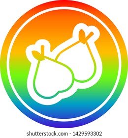 organic pears circular icon with rainbow gradient finish