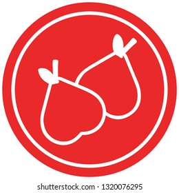 organic pears circular icon symbol