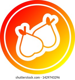 organic pears circular icon with warm gradient finish