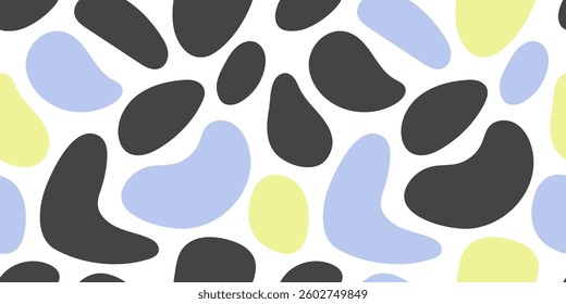 Organic pebble shapes seamless pattern, abstract vector background