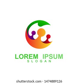 organic people logo template, tree leaf vector logo design, eco-friendly concept, medical icon