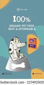 Organic pet food portrait template design. 