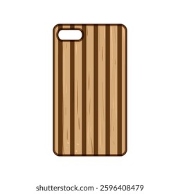 organic phone case wooden cartoon. premium sleek, minimalist rustic, elegant custom organic phone case wooden sign. isolated symbol vector illustration