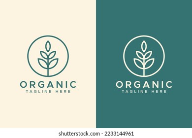 Organic Plant Abstract Shape for Herb and Botanist Sign Symbol Logo