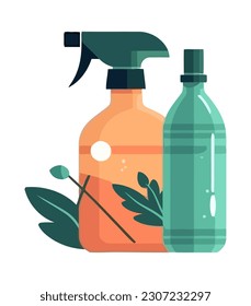 Organic plant based shampoo in plastic container icon isolated