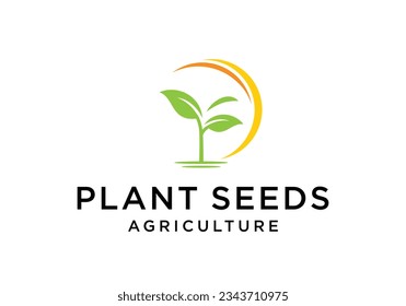 Organic plant seed logo design template