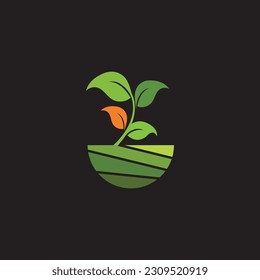 organic plants for health on black background,go green