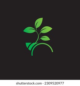 organic plants for health on black background,go green