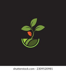 organic plants for health on black background,go green