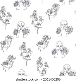 Organic plants with human faces pattern 