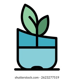 Icono de plástico orgánico. Esquema de plástico orgánico Vector icono de color plano aislado