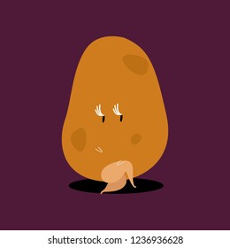 Organic potato cartoon character vector