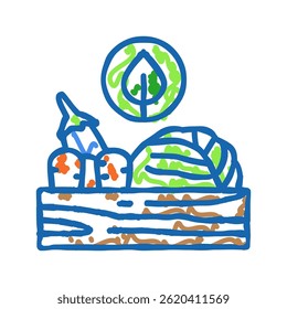 orgânico produzir verde vivo ícone doodle esboço vetor. orgânico produzir sinal de vida verde. ilustração símbolo isolado
