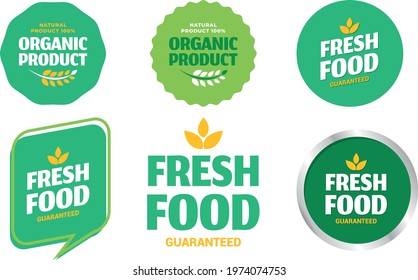 Organic product, 100% healthy, shades of green represent the organic product, fresh food, guaranteed