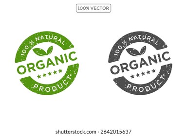 Organic product - 100% Natural logo template illustration 02