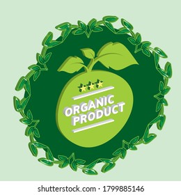 organic product 3D vintage vector labe is the graphic arts,refers to pre-made images used to illustrate any medium. 