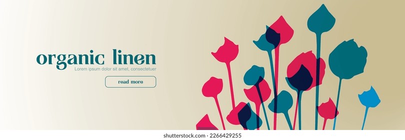 Organic product banner design web. Horizontal header web banner. Header background for website design.