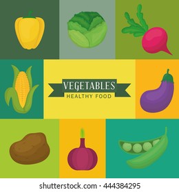 Organic product concept with vegetables icon design, vector illustration 10 eps graphic.