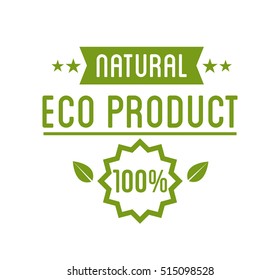 Organic Product , Guaranteed Label or Badge. Vector Illustration.