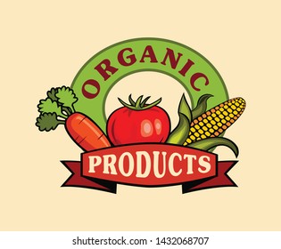 Organic Product Hand Drawn Logo Design Template