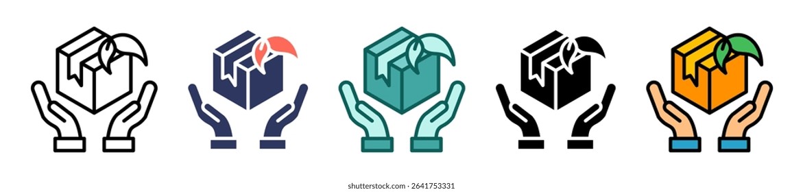 Organic Product Icon Multiple Vector Illustration