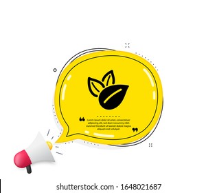 Organic Product Icon. Quote Speech Bubble. No Artificial Colors Sign. Natural Flavors Symbol. Quotation Marks. Classic Organic Product Icon. Vector