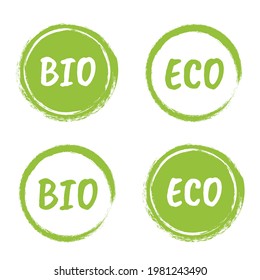 organic product label, bio and eco icons