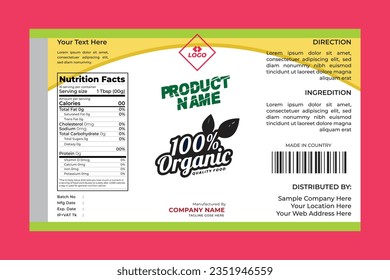 Organic Product Label Design Template