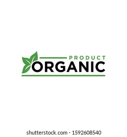 Organic product label design vector template