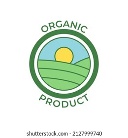 Organic  product label icon in color icon, isolated on white background 