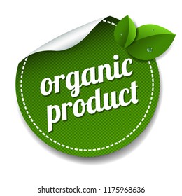 Organic Product Label lsolated White Background