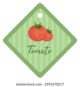 Organic product label. Red Tomato shop product tag sticker.