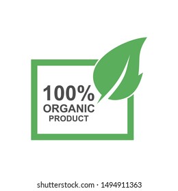 Organic Product Label Sign Vector