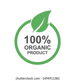 Organic Product Label Sign Vector