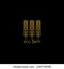 Organic product label.  Vector ears element for food market, eco farm or grocery store poster.