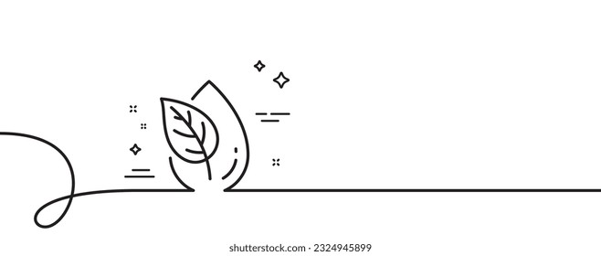 Organic product line icon. Continuous one line with curl. No artificial colors sign. Natural flavors symbol. Organic product single outline ribbon. Loop curve pattern. Vector