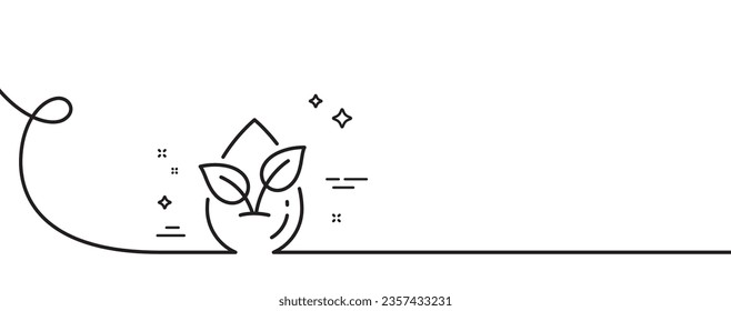 Organic product line icon. Continuous one line with curl. No artificial colors sign. Natural flavors symbol. Organic product single outline ribbon. Loop curve pattern. Vector