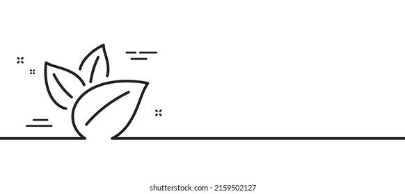 Organic product line icon. No artificial colors sign. Natural flavors symbol. Minimal line illustration background. Organic product line icon pattern banner. White web template concept. Vector