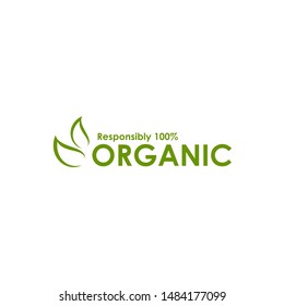 Organic product logo design with green leaf icon