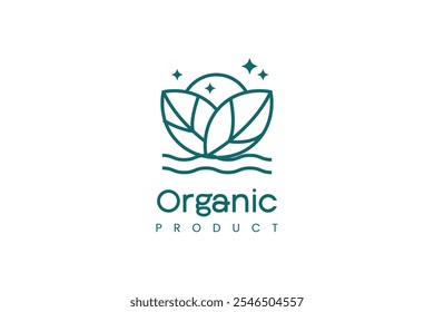 organic product logo design in line style